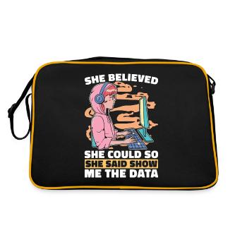 Data Mining She Believed She Could So Data Analyst - Retro Bag - black/gold - Back