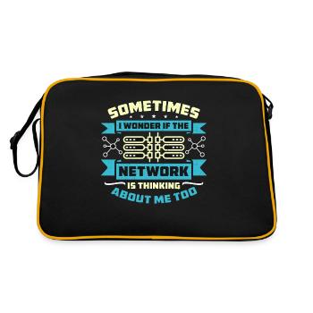 Network Engineer Sometimes I Wonder If Networking - Retro Bag - black/gold - Back