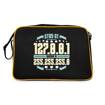 Network Engineer Stay At 127.0.0.1 Computer Geek - Retro Bag - black/gold - Back