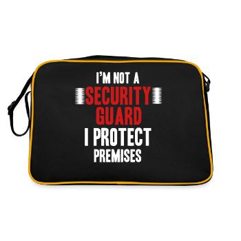Ich Bin Kein Wachmann Ich Schütze Den - Retro Tasche - Schwarz/Gold - Hinten
