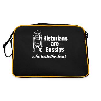 Historiker Sind Klatschtanten, Die Die Toten - Retro Tasche - Schwarz/Gold - Hinten