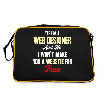 Oui, je suis webdesigner, non, je vais - Sac Retro - noir/or - Dos
