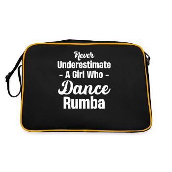 Ne sous-estimez jamais une fille qui joue de la rumba latine - Sac Retro - noir/or - Dos