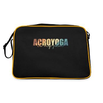 Acroyoga is my Jam Fitness Sport Balance - Retro Tasche - Schwarz/Gold - Hinten