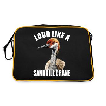 "Laut Wie Ein Sandhill Crane" Sandhill Cranes - Retro Tasche - Schwarz/Gold - Hinten