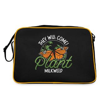 Milkweed They Will Come Plant Monarch Caterpillar - Retro Bag - black/gold - Back