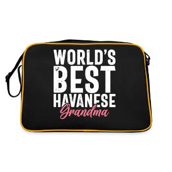 Gifts for Havanese Dog Lovers - Retro Tasche - Schwarz/Gold - Hinten