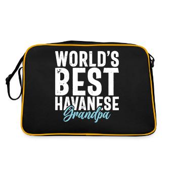 Gifts for Havanese Dog Lovers - Retro Tasche - Schwarz/Gold - Hinten