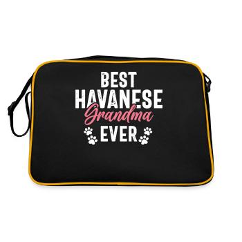 Gifts for Havanese Dog Lovers - Retro Tasche - Schwarz/Gold - Hinten
