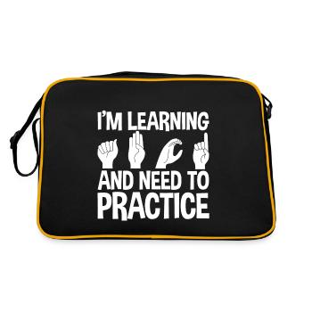 J’apprends et j’ai besoin de pratiquer - Sac Retro - noir/or - Dos