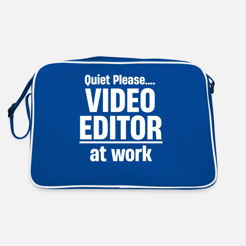 Quiet Please Video Editor Bei Der Arbeit Retro Tasche