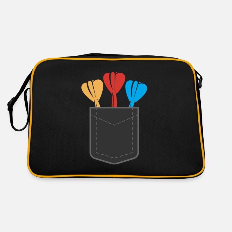 Darts - Retro Tasche - Schwarz/Gold