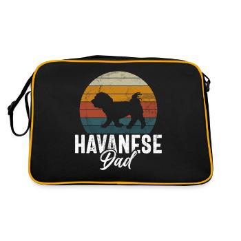 Gifts for Havanese Dog Lovers - Retro Tasche - Schwarz/Gold - Hinten