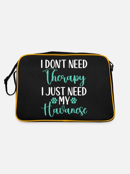 Gifts for Havanese Dog Lovers - Retro Tasche - Schwarz/Gold - Hinten