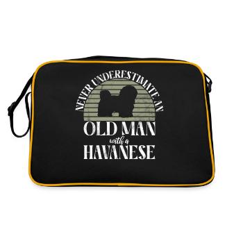 Gifts for Havanese Dog Lovers - Retro Tasche - Schwarz/Gold - Hinten