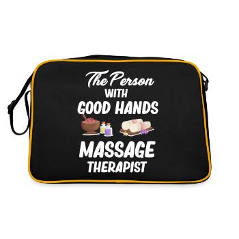 The Person with the Good Hands Massage Therapist - Retro Bag - black/gold - Back