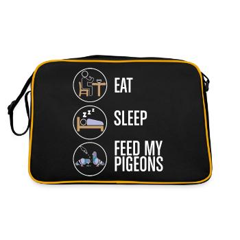 Feed My Pigeons Design pour les amoureux des pigeons - Sac Retro - noir/or - Dos