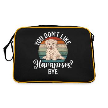 Gifts for Havanese Dog Lovers - Retro Tasche - Schwarz/Gold - Hinten