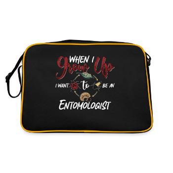 Entomologiste Quand je serai grand, je veux de l’entomologie - Sac Retro - noir/or - Dos