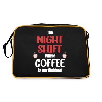 The night shift where coffee is our - Retro Bag - black/gold - Back