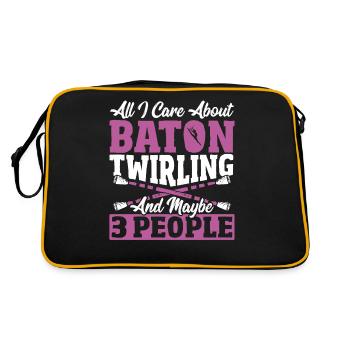 Bâton Twirling Bâton Twirler cadeau - Sac Retro - noir/or - Dos