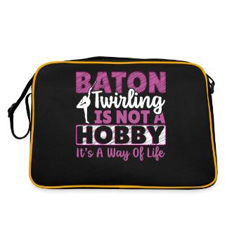 Bâton Twirling Bâton Twirler cadeau - Sac Retro - noir/or - Dos