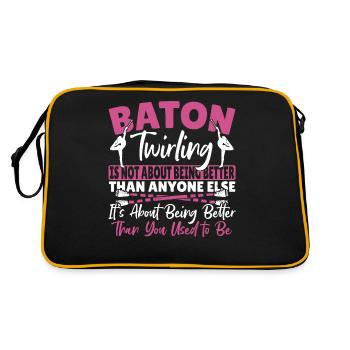 Bâton Twirling Bâton Twirler cadeau - Sac Retro - noir/or - Dos