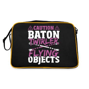 Bâton Twirling Bâton Twirler cadeau - Sac Retro - noir/or - Dos