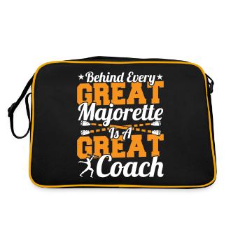 Bâton Twirling Bâton Twirler cadeau - Sac Retro - noir/or - Dos