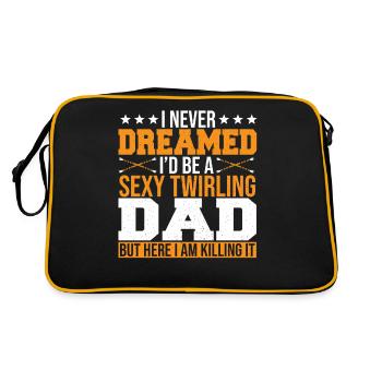 Bâton Twirling Bâton Twirler cadeau - Sac Retro - noir/or - Dos