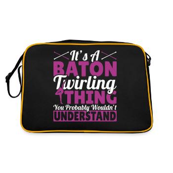 Bâton Twirling Bâton Twirler cadeau - Sac Retro - noir/or - Dos