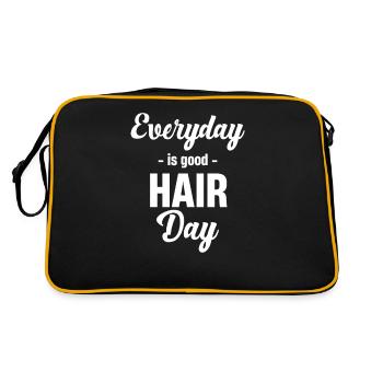 Jeder Tag Ist Ein Guter Haartag Rothaarige - Retro Tasche - Schwarz/Gold - Hinten
