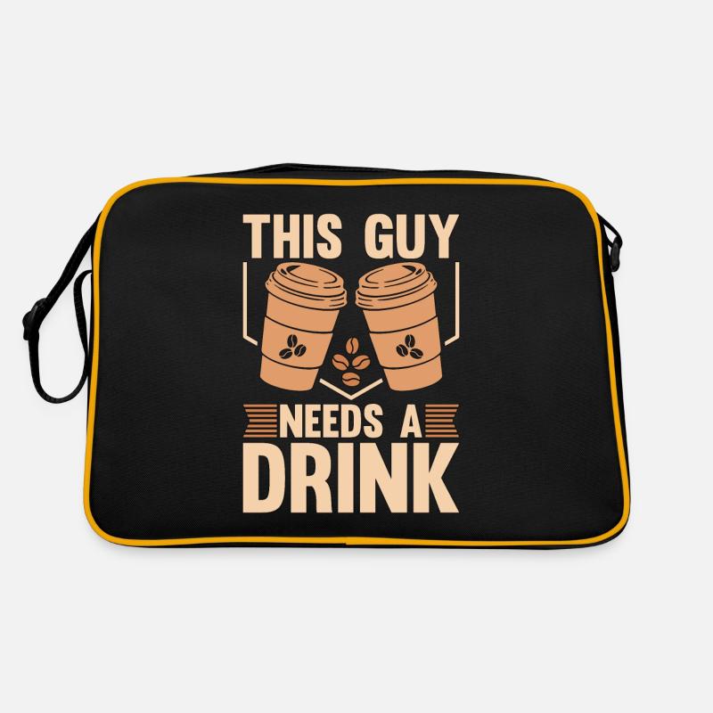 Espresso This Guy Needs A Drink Coffee Lover Latte Retro Tasche