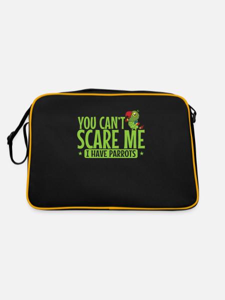 You can't scare Me I have Parrots Tier Vogel - Retro Tasche - Schwarz/Gold - Hinten