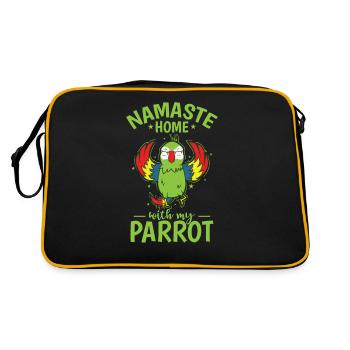 Namaste Home avec mon oiseau animal perroquet - Sac Retro - noir/or - Dos