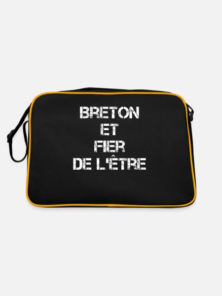 Breton Et Fier De L'ëtre Cadeau - Sac Retro - noir/or - Dos