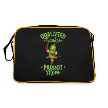 Qualified Quaker Parrot Mom Animal Bird - Retro Bag - black/gold - Back