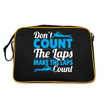 Swimmer Don't Count The Laps Make The Laps Count - Retro Bag - black/gold - Back