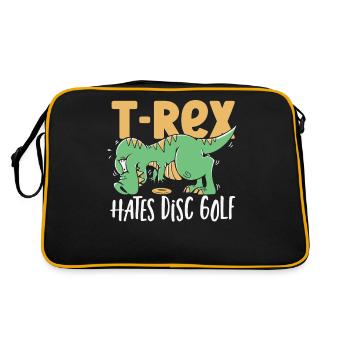 T-Rex hasst Disc Golf T Rex Dinosaurier - Retro Tasche - Schwarz/Gold - Hinten