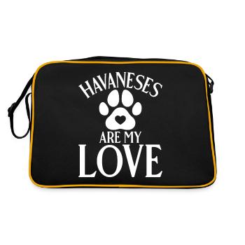 Gifts for Havanese Dog Lovers - Retro Tasche - Schwarz/Gold - Hinten