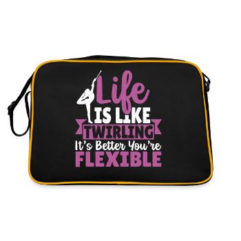 Bâton Twirling Bâton Twirler cadeau - Sac Retro - noir/or - Dos