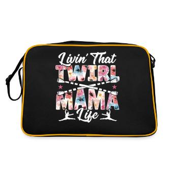 Bâton Twirling Bâton Twirler cadeau - Sac Retro - noir/or - Dos