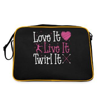Bâton Twirling Bâton Twirler cadeau - Sac Retro - noir/or - Dos