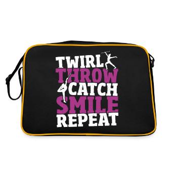 Bâton Twirling Bâton Twirler cadeau - Sac Retro - noir/or - Dos