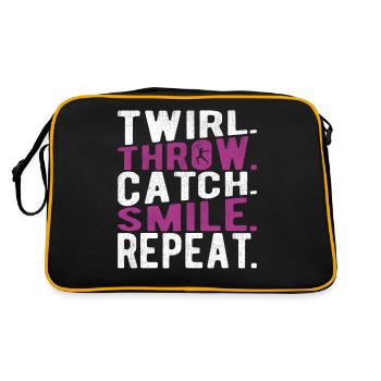 Bâton Twirling Bâton Twirler cadeau - Sac Retro - noir/or - Dos