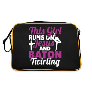 Bâton Twirling Bâton Twirler cadeau - Sac Retro - noir/or - Dos
