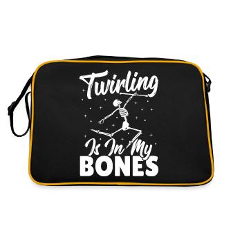 Bâton Twirling Bâton Twirler cadeau - Sac Retro - noir/or - Dos