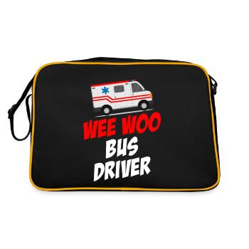Wee Woo Busfahrer Krankenwagen Rettungssanitäter - Retro Tasche - Schwarz/Gold - Hinten