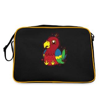 Perroquet Assis Oiseau Animal - Sac Retro - noir/or - Dos