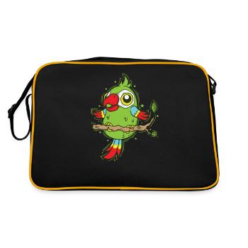 Parrot on a Tree Bird Exotic Animal - Retro Bag - black/gold - Back